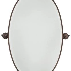 Minka Lavery 36 x 21-1/2 in. Oval Pivoting Mirror in Dark Brushed Bronze