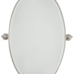 Minka Lavery 36 x 21-1/2 in. Oval Pivoting Mirror in Brushed Nickel