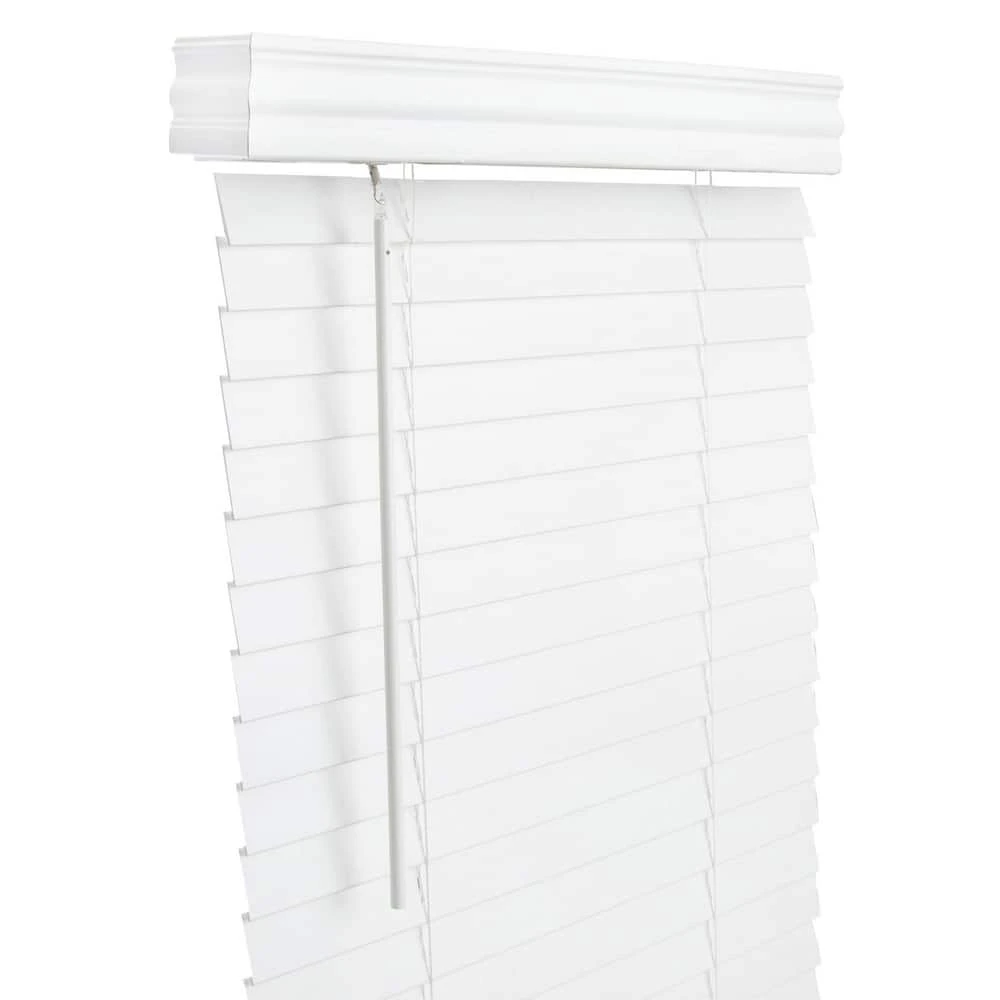 Lotus & Windoware, Inc. 25 x 72 x 2 in. Faux Wood Blind in White (Cordless) 1 Lotus & Windoware, Inc. 25 x 72 x 2 in. Faux Wood Blind in White (Cordless)