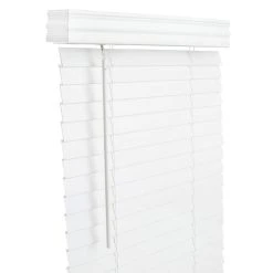 Lotus & Windoware, Inc. 26-1/2 x 72 x 2 in. Faux Wood Cordless Blind in White
