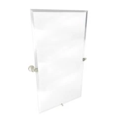 London Terrace 36 x 20 in. Solid Brass Frameless Large Mirror in Satin Nickel