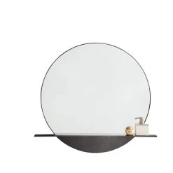 James Martin Vanities 39-3/8 in. Round Mirror in Modern Iron