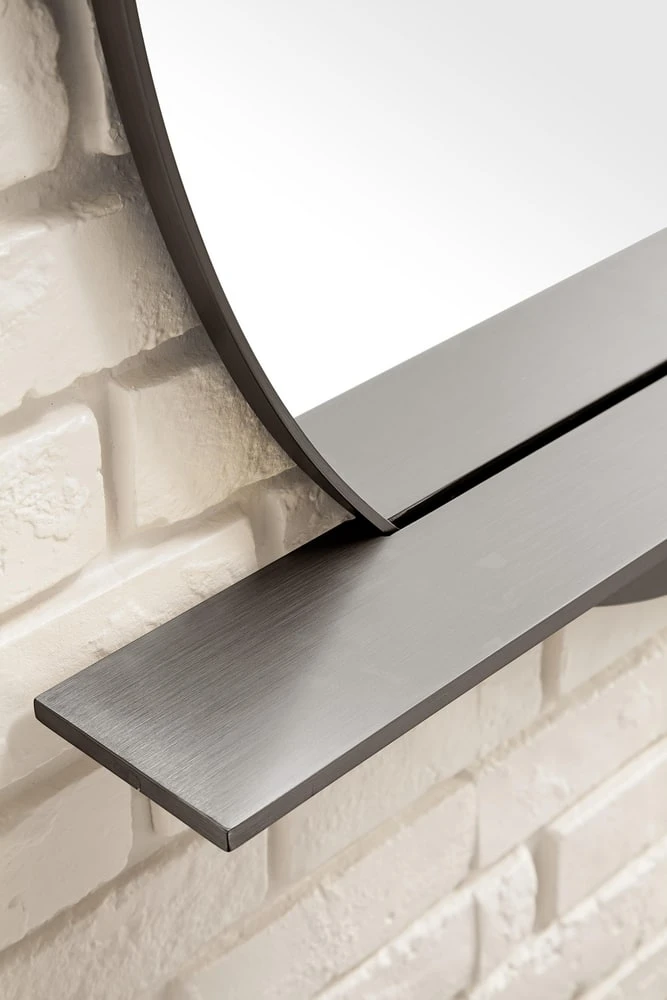 James Martin Vanities 39-3/8 in. Round Mirror in Modern Iron 2 James Martin Vanities 39-3/8 in. Round Mirror in Modern Iron - Image 2