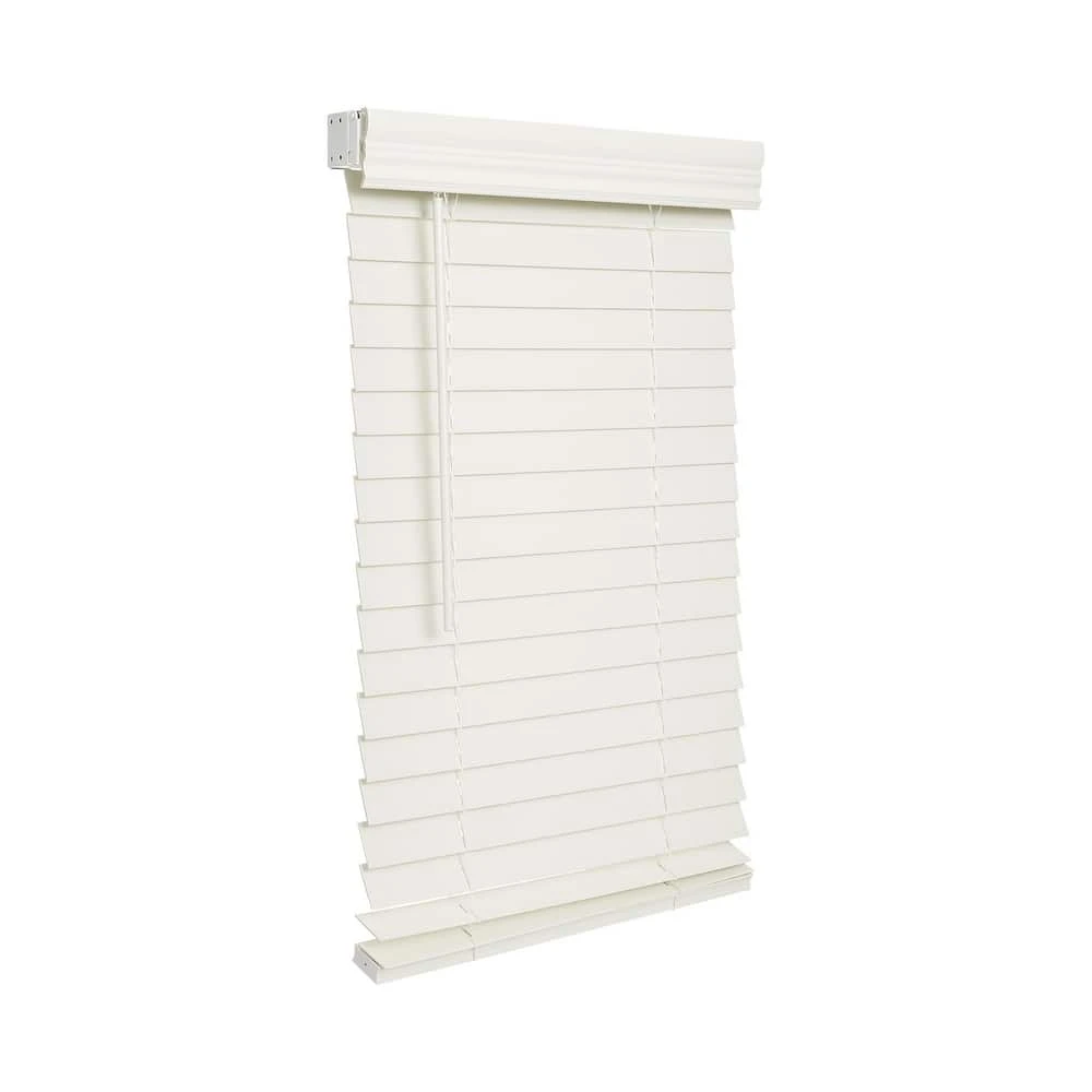 Lotus & Windoware, Inc. 27 x 84 in. Faux Wood Cordless Blind in White 1 Lotus & Windoware, Inc. 27 x 84 in. Faux Wood Cordless Blind in White