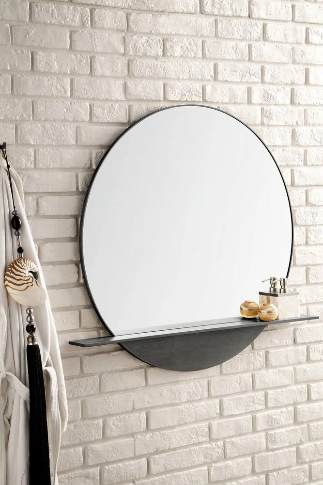 James Martin Vanities 39-3/8 in. Round Mirror in Modern Iron 6 James Martin Vanities 39-3/8 in. Round Mirror in Modern Iron - Image 6