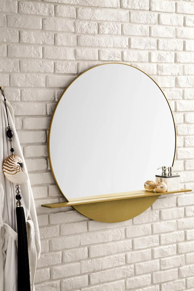 James Martin Vanities 39-3/8 in. Round Mirror in Radiant Gold 4 James Martin Vanities 39-3/8 in. Round Mirror in Radiant Gold - Image 4