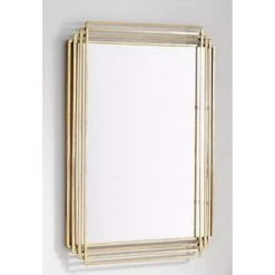 Signature Hardware Sethfield 29 in. Iron Vanity Mirror in Gold Leaf