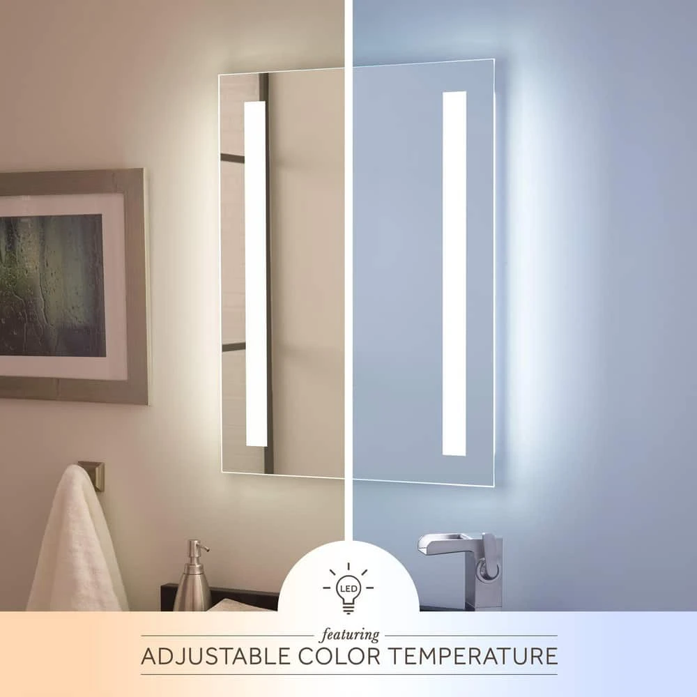 Signature Hardware Curie 27-1/2 x 20 x 1-3/4 in. Lighted Mirror with Touch Sensor 3 Signature Hardware Curie 27-1/2 x 20 x 1-3/4 in. Lighted Mirror with Touch Sensor - Image 3