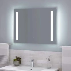 Signature Hardware Curie 32 x 24 in. LED Mirror with Touch Sensor