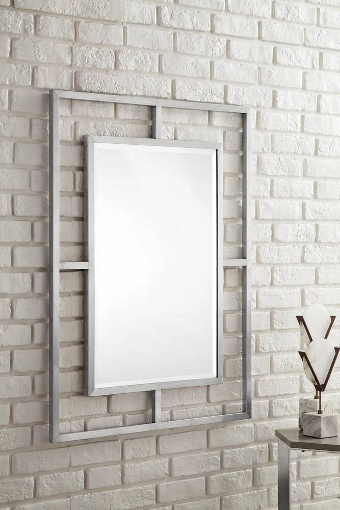 James Martin Vanities 30 in. Rectangular Mirror in Brushed Nickel 4 James Martin Vanities 30 in. Rectangular Mirror in Brushed Nickel - Image 4