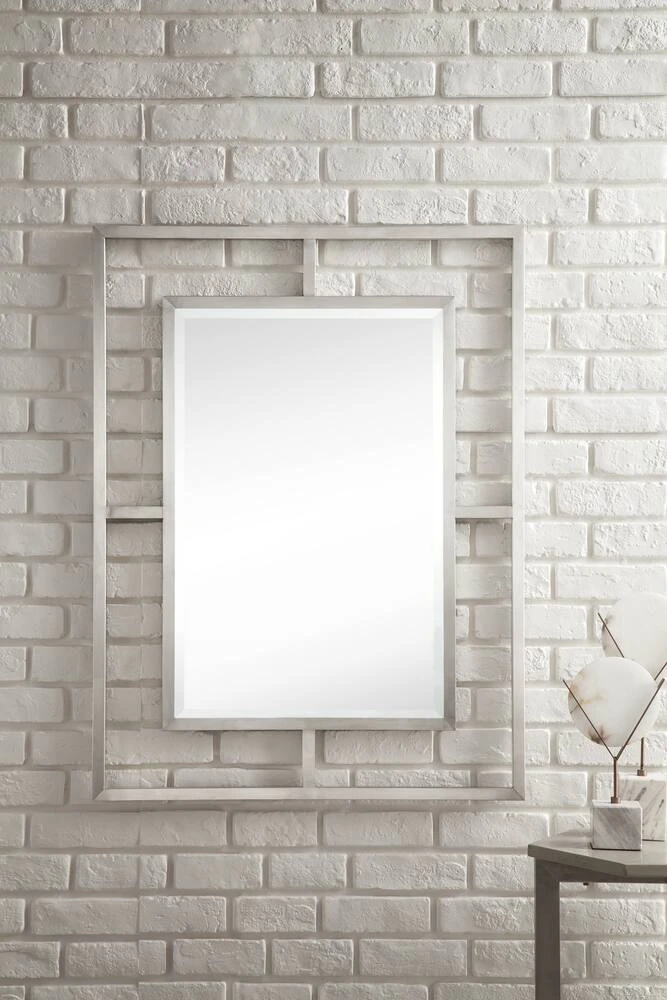 James Martin Vanities 30 in. Rectangular Mirror in Brushed Nickel 5 James Martin Vanities 30 in. Rectangular Mirror in Brushed Nickel - Image 5