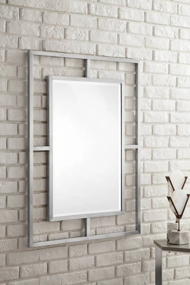 James Martin Vanities 30 in. Rectangular Mirror in Brushed Nickel 6 James Martin Vanities 30 in. Rectangular Mirror in Brushed Nickel - Image 6