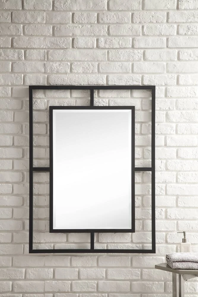 James Martin Vanities 30 in. Rectangular Mirror in Matte Black 4 James Martin Vanities 30 in. Rectangular Mirror in Matte Black - Image 4