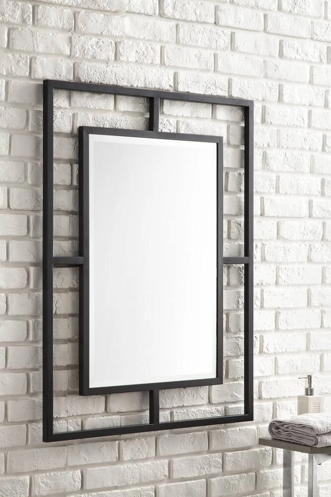 James Martin Vanities 30 in. Rectangular Mirror in Matte Black 5 James Martin Vanities 30 in. Rectangular Mirror in Matte Black - Image 5