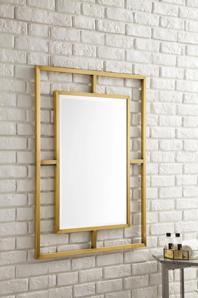 James Martin Vanities 30 in. Rectangular Mirror in Radiant Gold 3 James Martin Vanities 30 in. Rectangular Mirror in Radiant Gold - Image 3