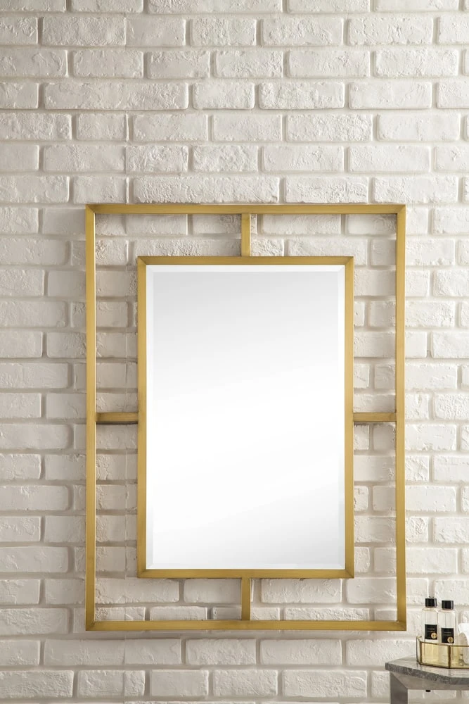 James Martin Vanities 30 in. Rectangular Mirror in Radiant Gold 5 James Martin Vanities 30 in. Rectangular Mirror in Radiant Gold - Image 5