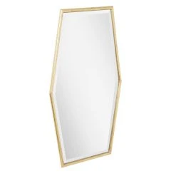 Signature Hardware Tenaya 20-3/8 x 36 x 3/4 in. Hexagonal Decorative Vanity Mirror in Black Powder Coat -Lotus & Windoware, Inc. Shop Query 634