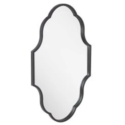 Signature Hardware Lucido 22-3/4 x 37-1/4 x 1 in. Irregular Decorative Vanity Mirror in Black Powder Coat -Lotus & Windoware, Inc. Shop Query 665