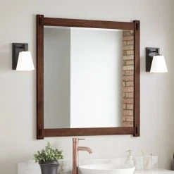 Lotus & Windoware, Inc. Shop 9 Signature Hardware Morris 36 in. Wood Vanity Mirror in Brown