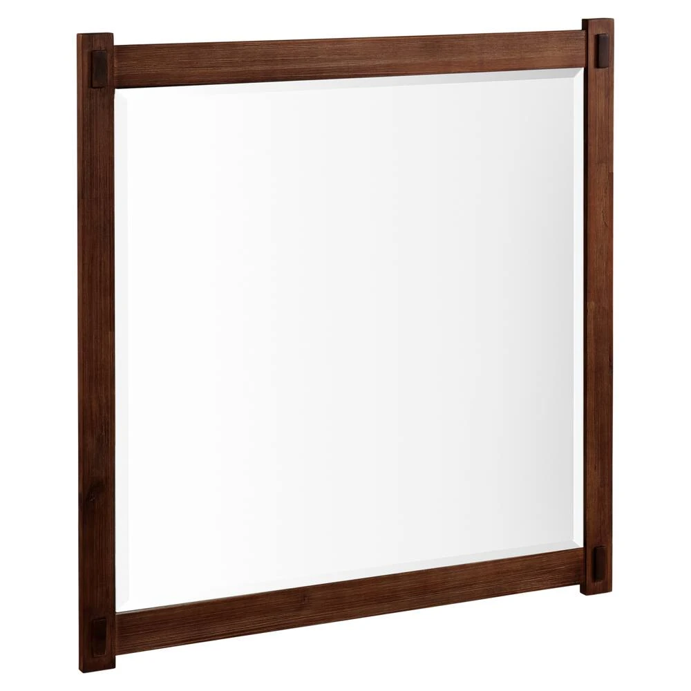 Signature Hardware Morris 36 in. Wood Vanity Mirror in Brown 2 Signature Hardware Morris 36 in. Wood Vanity Mirror in Brown - Image 2