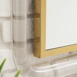 Alternative view of James Martin Vanities 29-7/8 in. Rectangular Mirror in Polished Gold