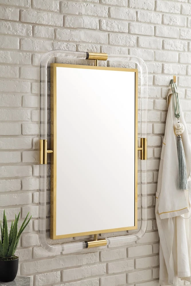 James Martin Vanities 29-7/8 in. Rectangular Mirror in Polished Gold 4 James Martin Vanities 29-7/8 in. Rectangular Mirror in Polished Gold - Image 4