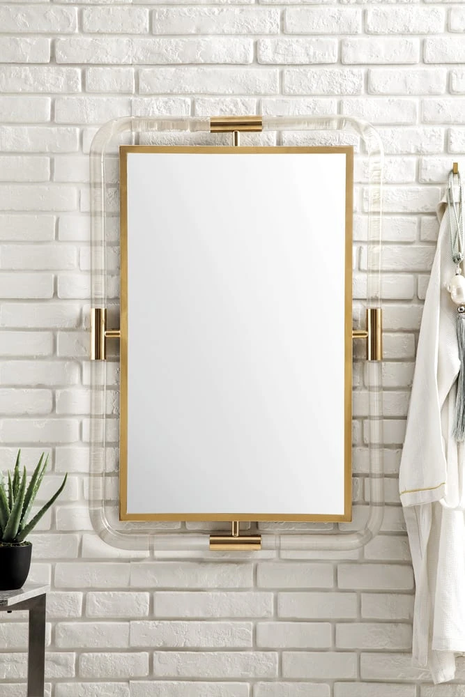 James Martin Vanities 29-7/8 in. Rectangular Mirror in Polished Gold 5 James Martin Vanities 29-7/8 in. Rectangular Mirror in Polished Gold - Image 5
