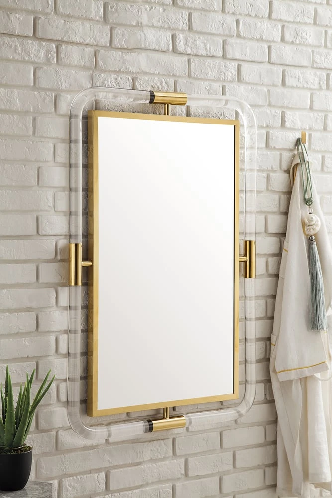 James Martin Vanities 29-7/8 in. Rectangular Mirror in Polished Gold 6 James Martin Vanities 29-7/8 in. Rectangular Mirror in Polished Gold - Image 6
