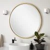 Signature Hardware Sobb 36 x 36 x 7/8 in. Round Decorative Vanity Mirror in Gold Leaf