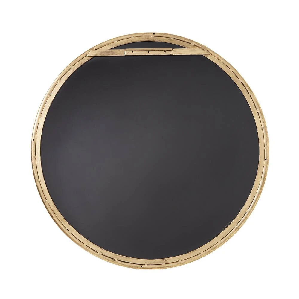 Signature Hardware Sobb 36 x 36 x 7/8 in. Round Decorative Vanity Mirror in Gold Leaf 2 Signature Hardware Sobb 36 x 36 x 7/8 in. Round Decorative Vanity Mirror in Gold Leaf - Image 2