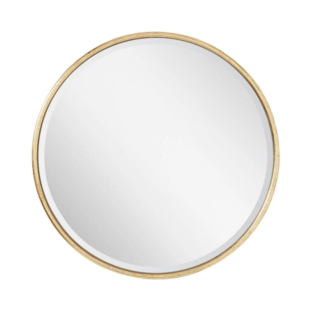 Signature Hardware Sobb 36 x 36 x 7/8 in. Round Decorative Vanity Mirror in Gold Leaf 6 Signature Hardware Sobb 36 x 36 x 7/8 in. Round Decorative Vanity Mirror in Gold Leaf - Image 6