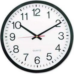 Universal Paper Goods 12-63/100 in. Classic Round Wall Clock in Black with White