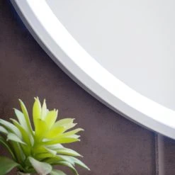 James Martin Vanities 24 in. Round LED Mirror in Glossy White -Lotus & Windoware, Inc. Shop Query 752