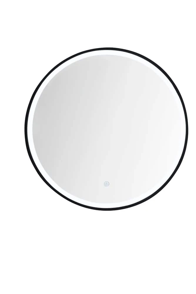 James Martin Vanities 24 in. Round LED Mirror in Matte Black 1 James Martin Vanities 24 in. Round LED Mirror in Matte Black