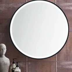 James Martin Vanities 24 in. Round LED Mirror in Matte Black 10 James Martin Vanities 24 in. Round LED Mirror in Matte Black -Lotus & Windoware, Inc. Shop Query 760