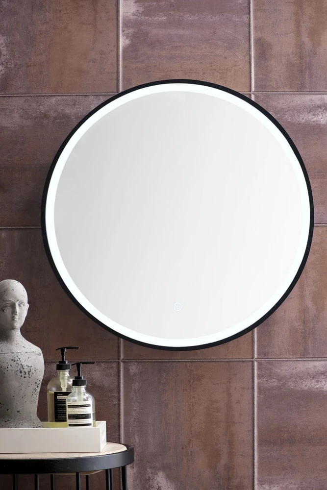 James Martin Vanities 24 in. Round LED Mirror in Matte Black 5 James Martin Vanities 24 in. Round LED Mirror in Matte Black - Image 5