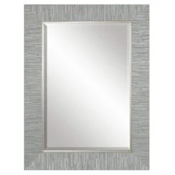 Uttermost Company Frame Rectangle Mirror in Blue, Grey and Silver