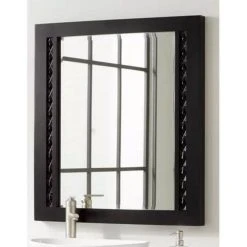 Signature Hardware Thorton 30 in. Mahogany Vanity Mirror in Black
