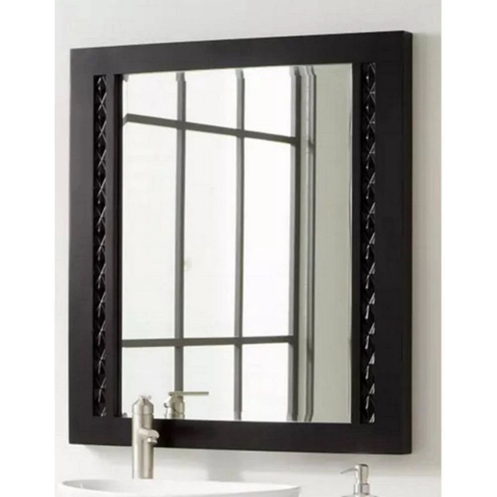 Signature Hardware Thorton 30 in. Mahogany Vanity Mirror in Black 1 Signature Hardware Thorton 30 in. Mahogany Vanity Mirror in Black