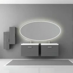 Eurofase 70-3/4 x 35-1/2 in. Wall Mount Oval Frameless Mirror with Integrated LED in Mirror -Lotus & Windoware, Inc. Shop Query 781