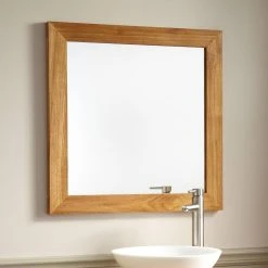 Signature Hardware Wulan 27-5/8 in. Rectangular Mirror in Natural Wood