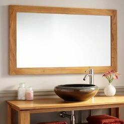 Signature Hardware Wulan 47-1/4 in. Rectangular Mirror in Natural Wood