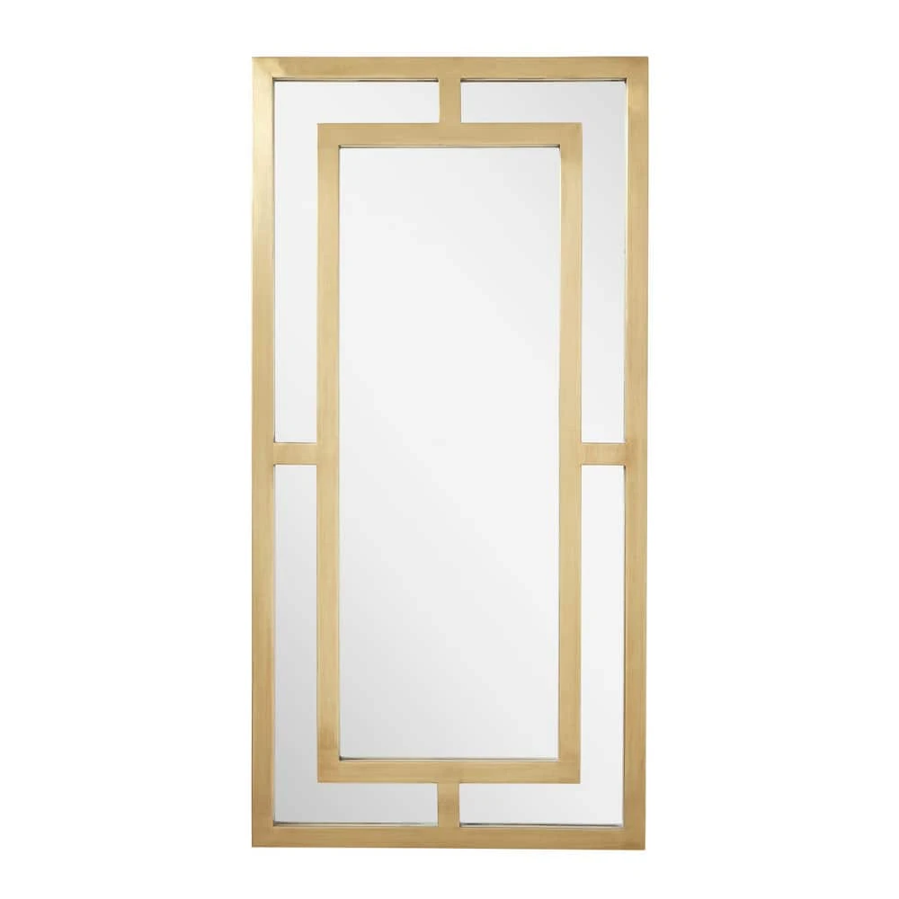Signature Hardware Austi 18 x 36 x 1 in. Rectangular Decorative Vanity Mirror in Antique Brass 6 Signature Hardware Austi 18 x 36 x 1 in. Rectangular Decorative Vanity Mirror in Antique Brass - Image 6