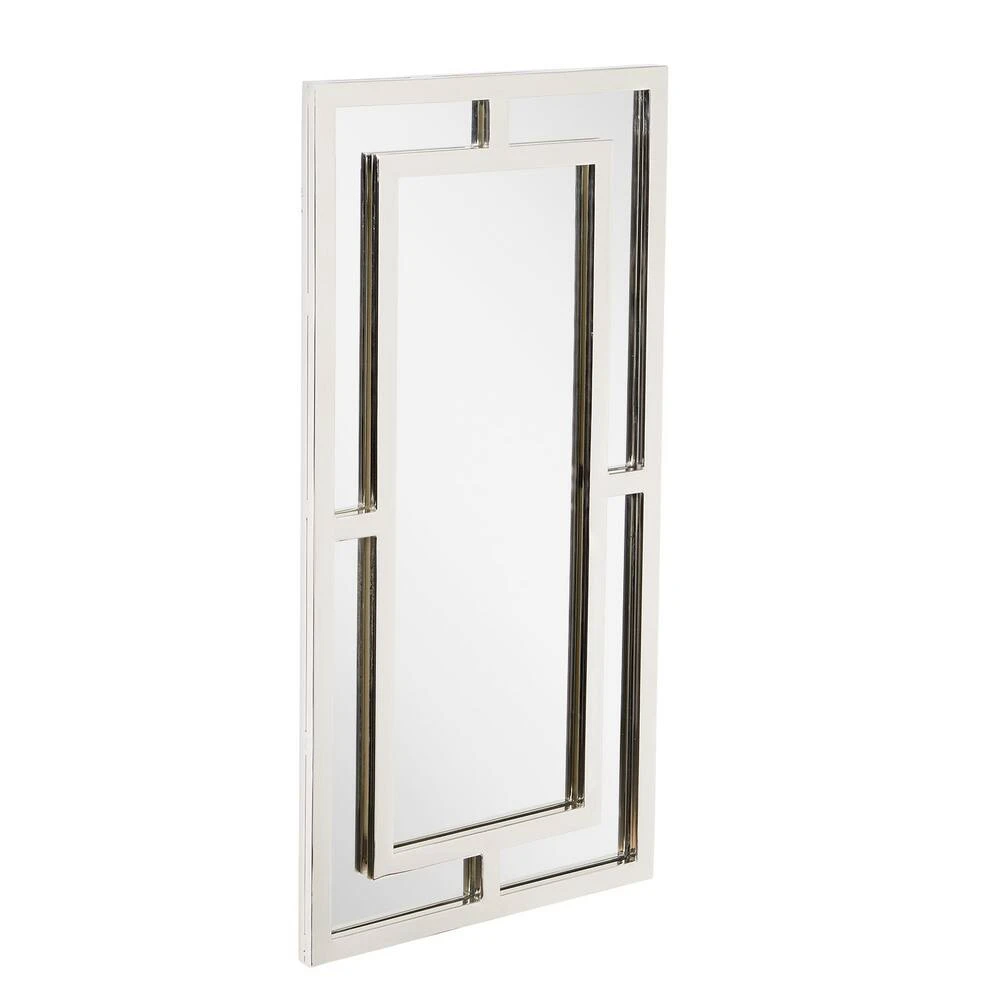 Signature Hardware Austi 18 x 36 x 1 in. Rectangular Decorative Vanity Mirror in Nickel 3 Signature Hardware Austi 18 x 36 x 1 in. Rectangular Decorative Vanity Mirror in Nickel - Image 3