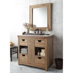 Alternative view of Native Trails Bordeaux 33 x 29 in. Beveled Mirror in Brown