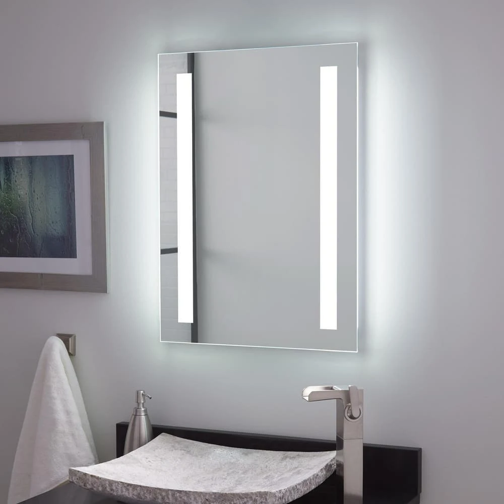 Signature Hardware Curie 20 in. Rectangular Lighted Mirror with Tunable LED in Silver 1 Signature Hardware Curie 20 in. Rectangular Lighted Mirror with Tunable LED in Silver