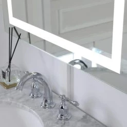 Elegant Lighting Nova 30 x 24 in. Frameless Rectangle Mirror with LED in Glossy White -Lotus & Windoware, Inc. Shop Query 860