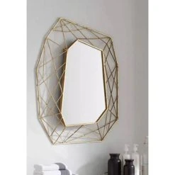 Signature Hardware Alomar 24-1/2 in. Iron Vanity Mirror in Gold Leaf