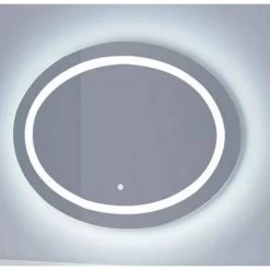 Signature Hardware Ritchie 31-1/2 in. Oval Lighted Mirror with Tunable LED in Silver