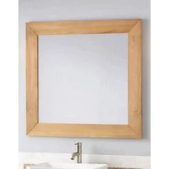 Signature Hardware Osa 36 in. Rectangular Mirror in Natural Teak